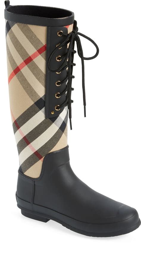 burberry Simeon Check Waterproof Rain Boot in Black/Archive 